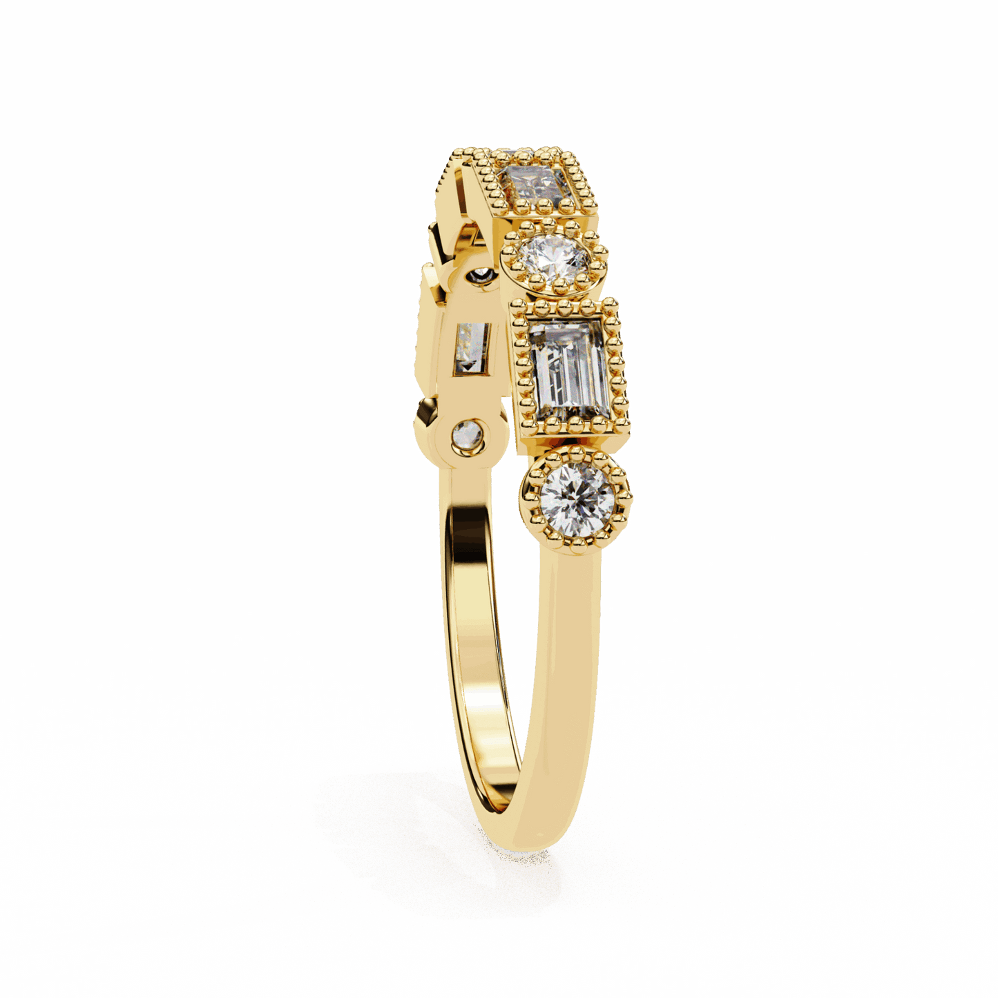 0.35 Carat Baguette and Round Eternity Band in Moissanite | House of Estara