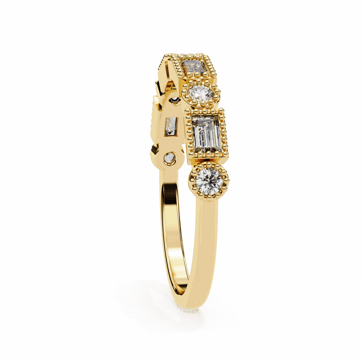 0.35 Carat Baguette and Round Eternity Band in Moissanite | House of Estara