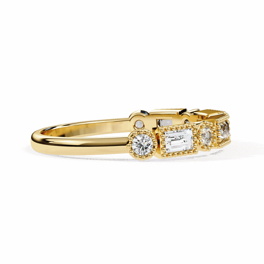 0.35 Carat Baguette and Round Eternity Band in Moissanite | House of Estara