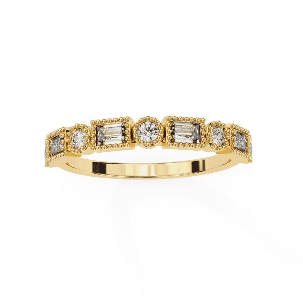 0.35 Carat Baguette and Round Eternity Band in Moissanite | House of Estara