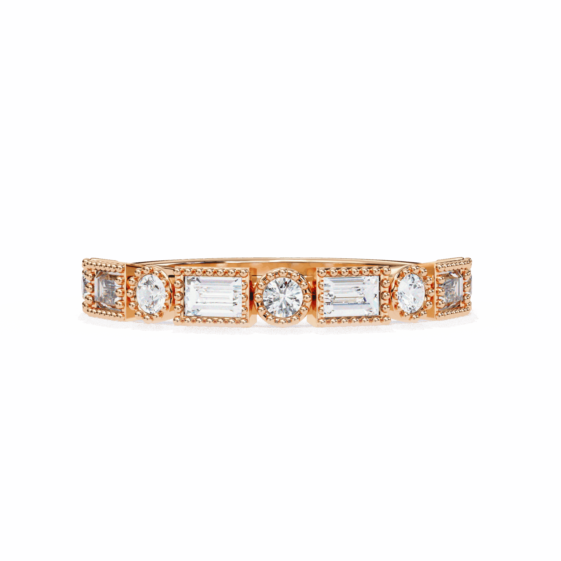 0.35 Carat Baguette and Round Eternity Band in Moissanite | House of Estara