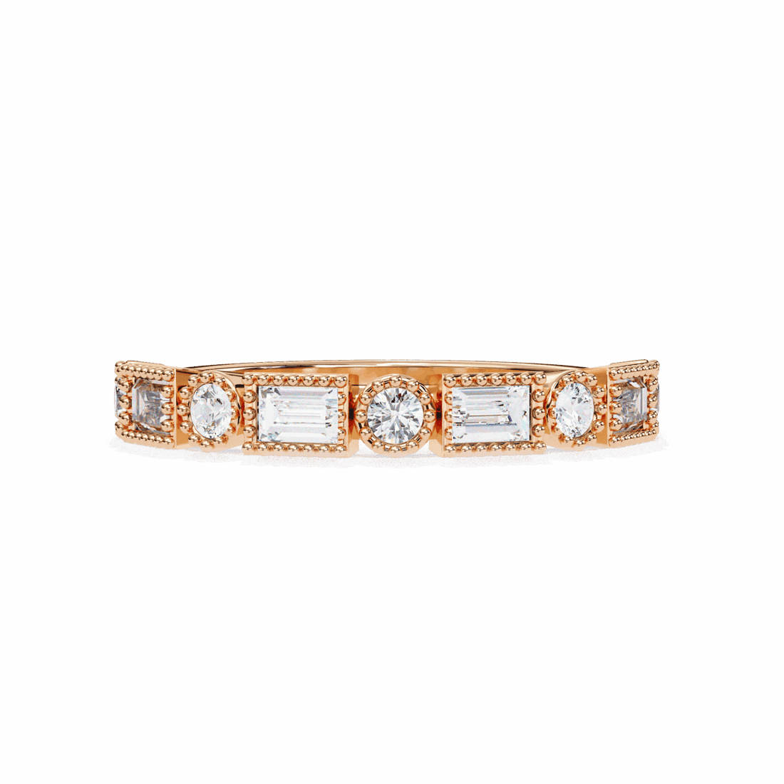 0.35 Carat Baguette and Round Eternity Band in Moissanite | House of Estara