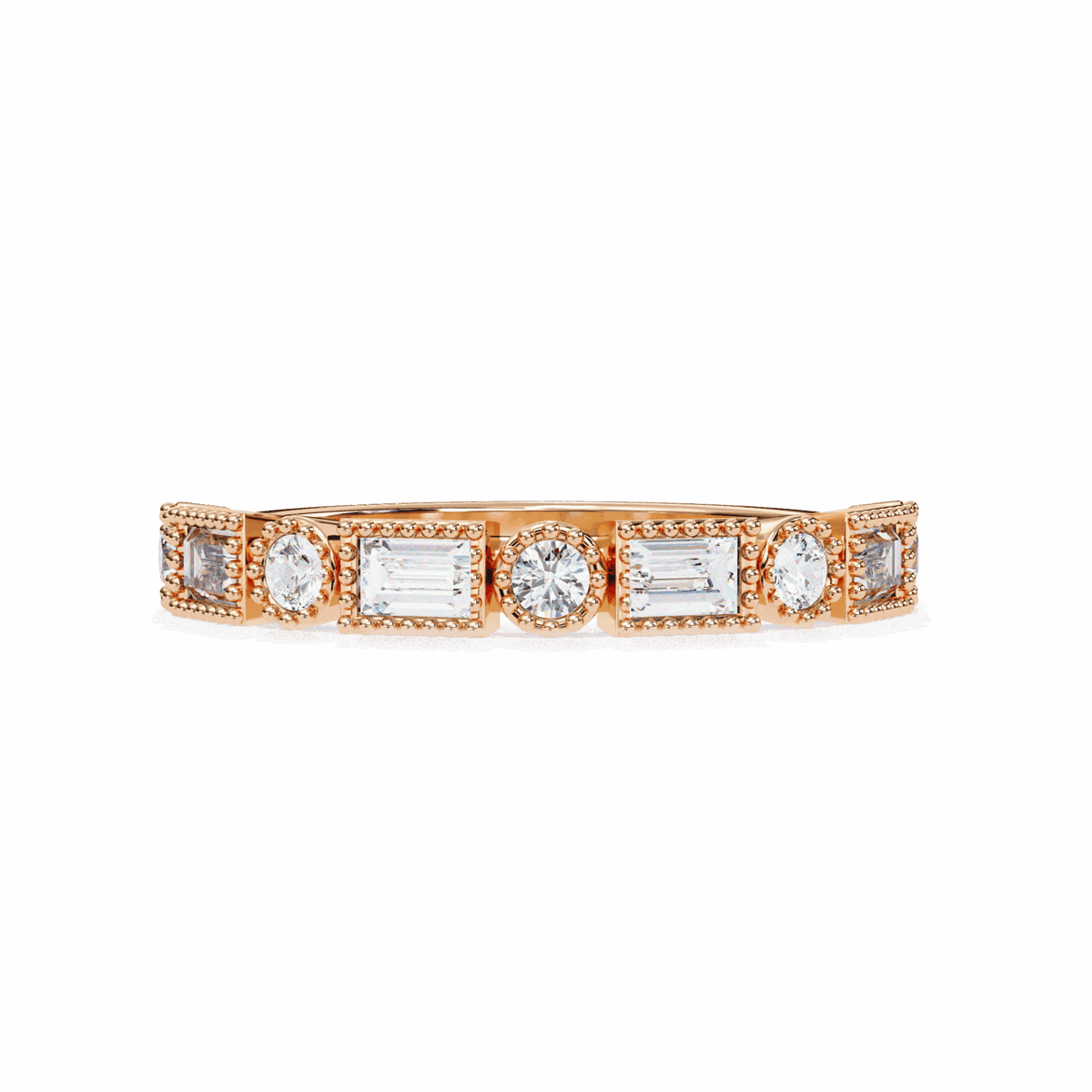 0.35 Carat Baguette and Round Eternity Band in Moissanite | House of Estara