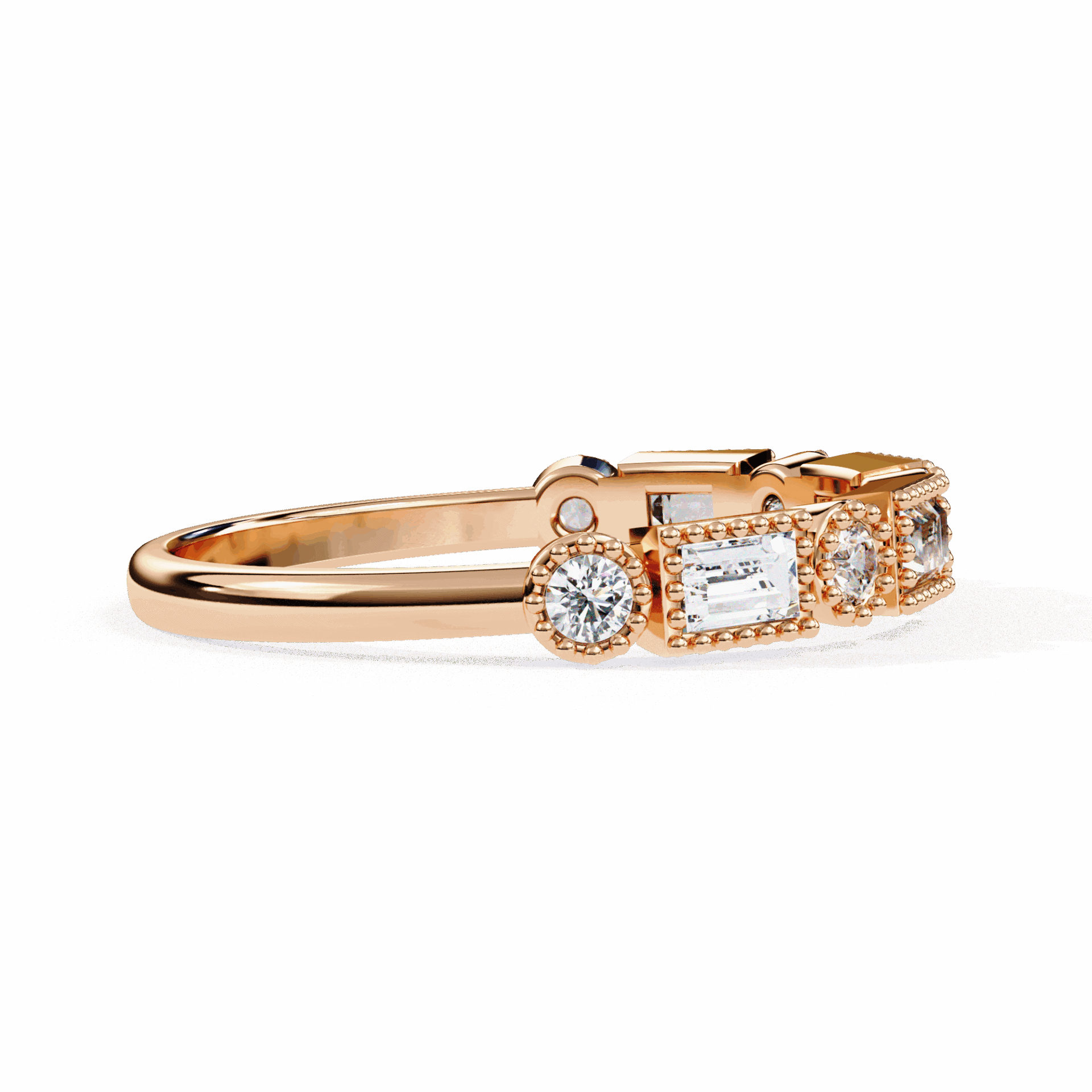0.35 Carat Baguette and Round Eternity Band in Moissanite | House of Estara