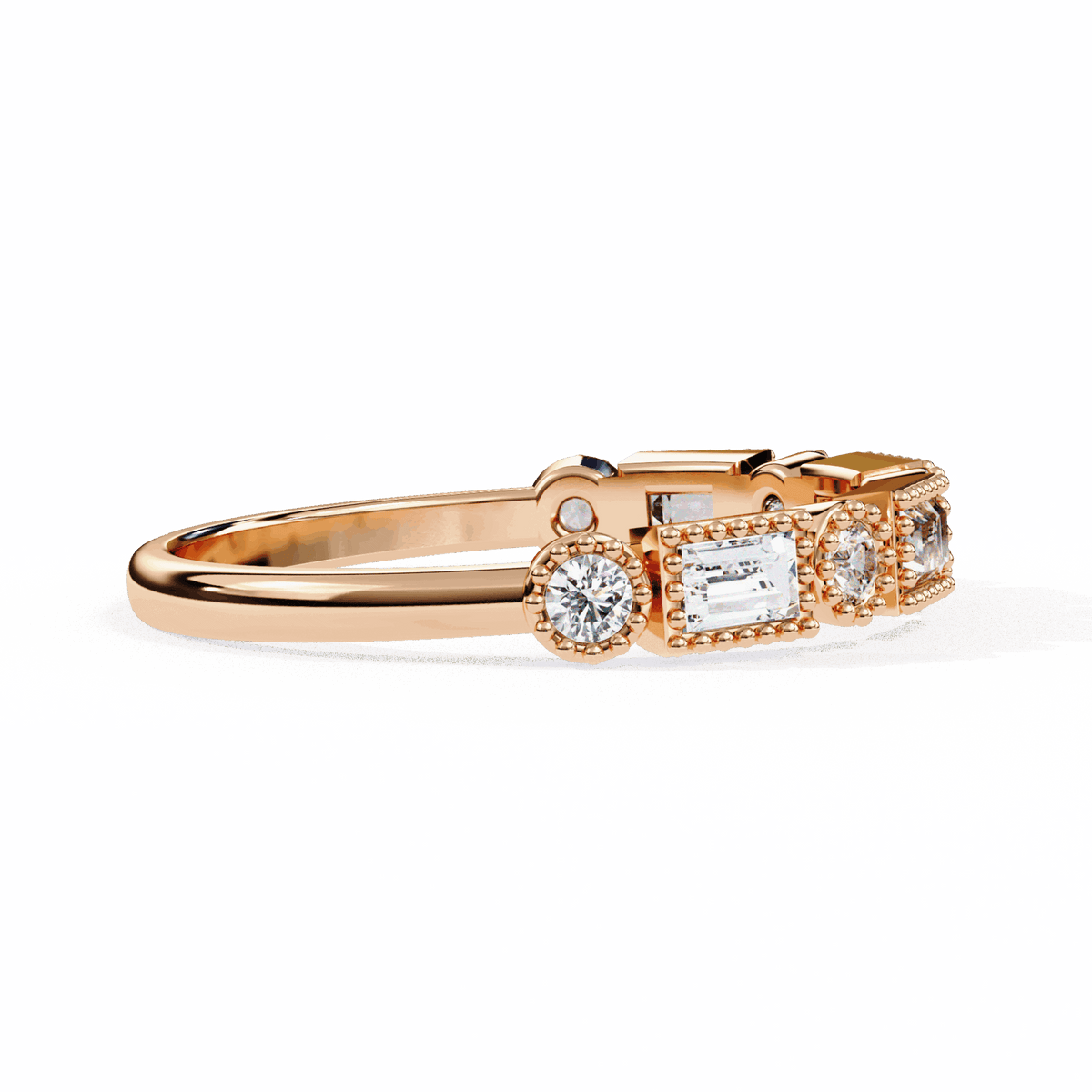 0.35 Carat Baguette and Round Eternity Band in Moissanite | House of Estara