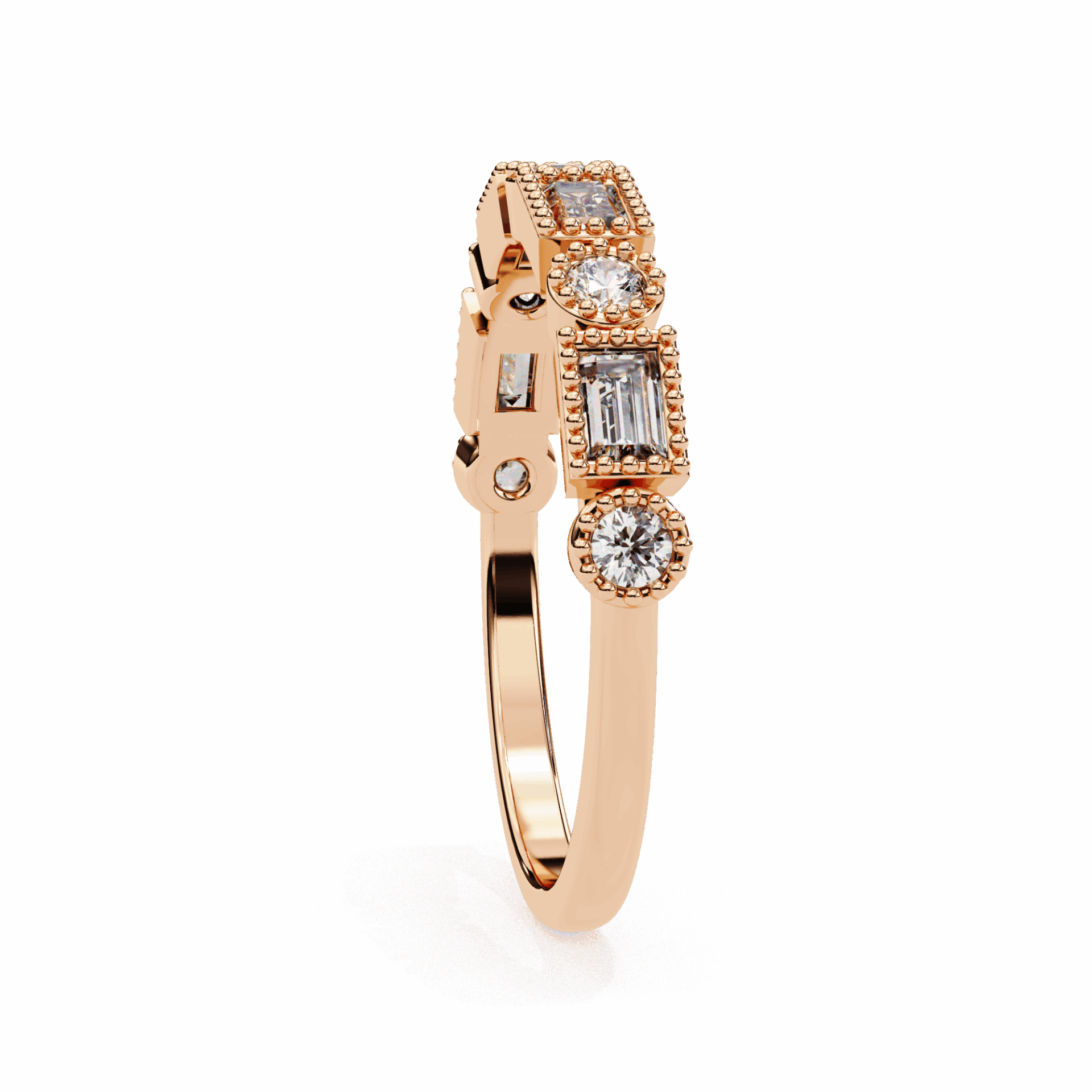 0.35 Carat Baguette and Round Eternity Band in Moissanite | House of Estara