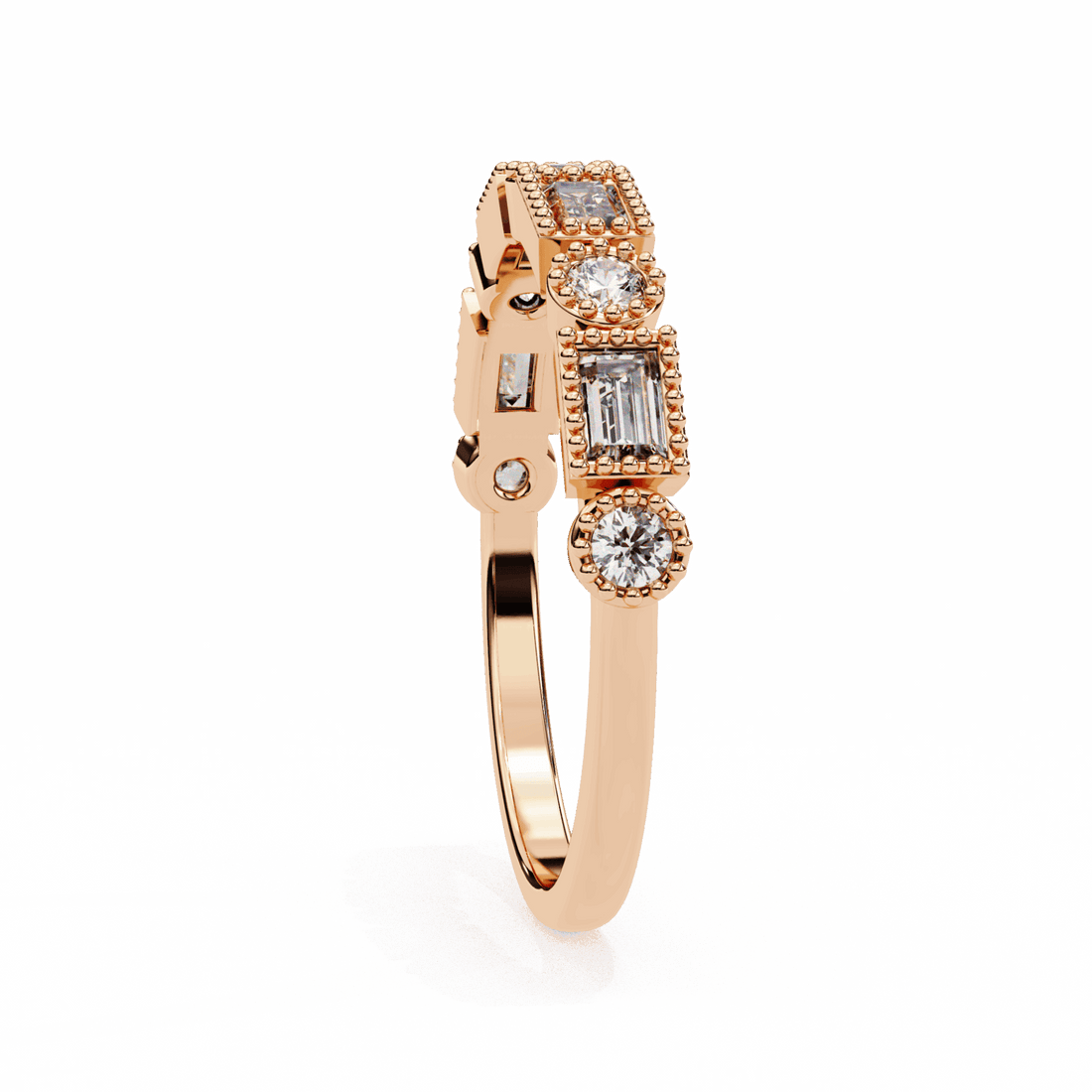 0.35 Carat Baguette and Round Eternity Band in Moissanite | House of Estara
