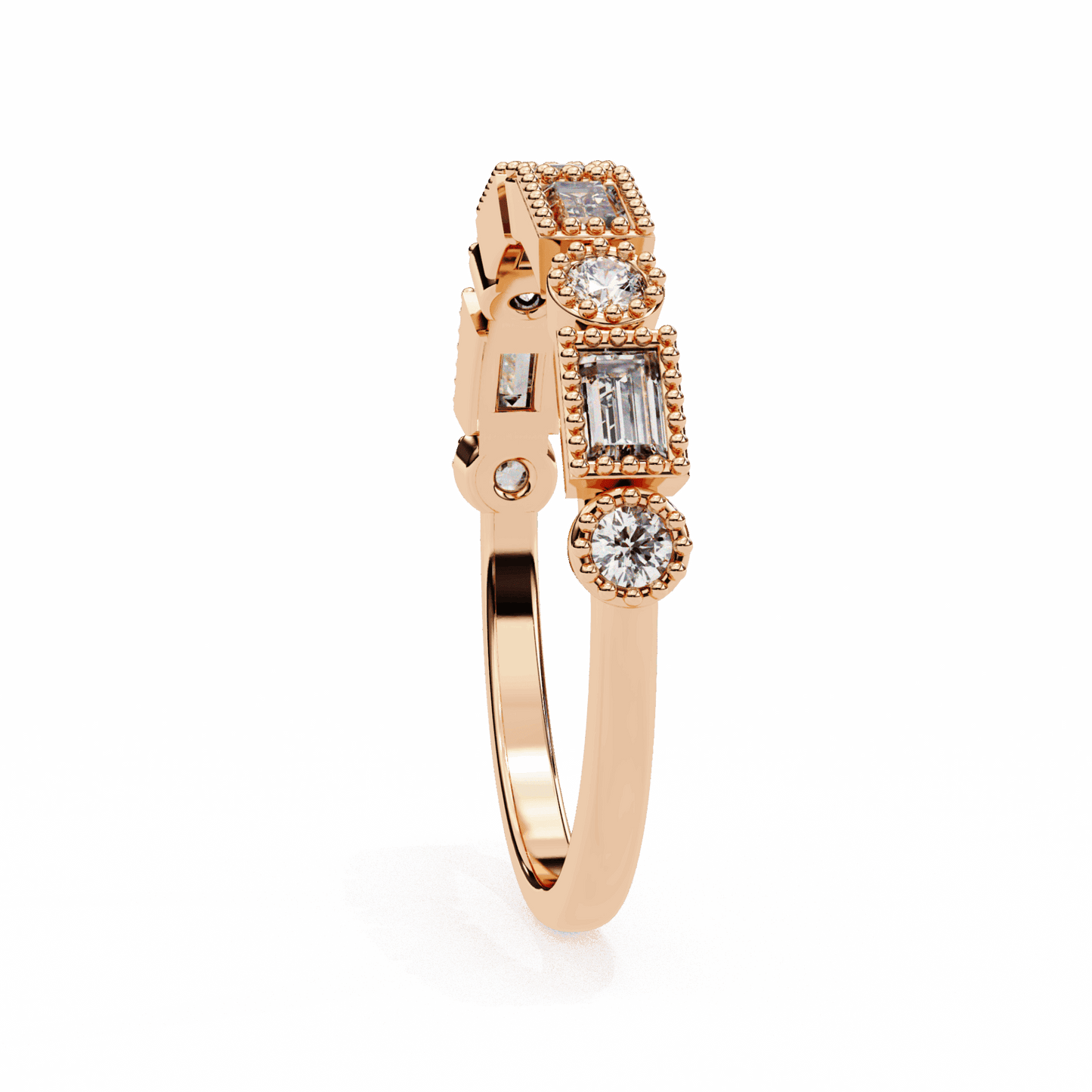 0.35 Carat Baguette and Round Eternity Band in Moissanite | House of Estara