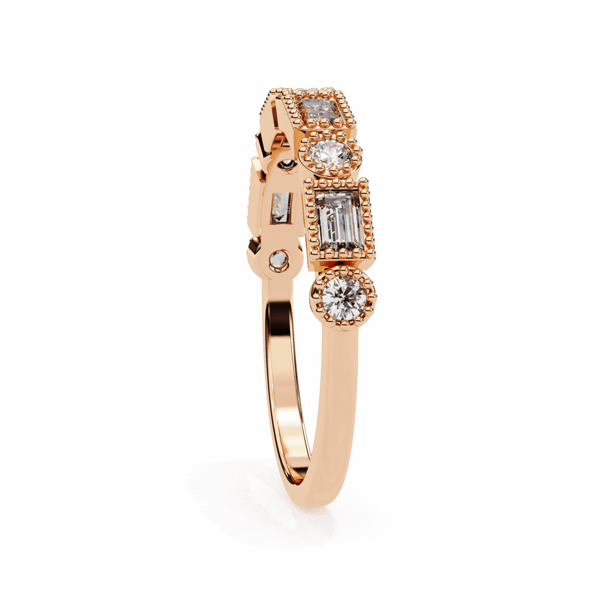 0.35 Carat Baguette and Round Eternity Band in Moissanite | House of Estara