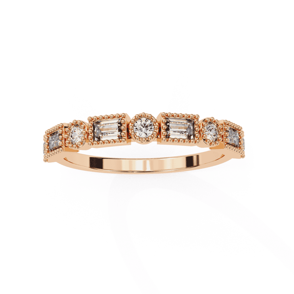 0.35 Carat Baguette and Round Eternity Band in Moissanite | House of Estara