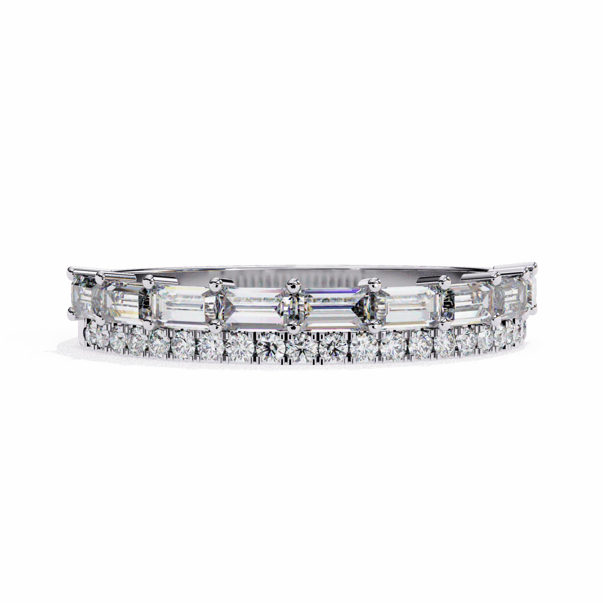 0.75 Carat Baguette and Round Eternity Ring in Moissanite | House of Estara
