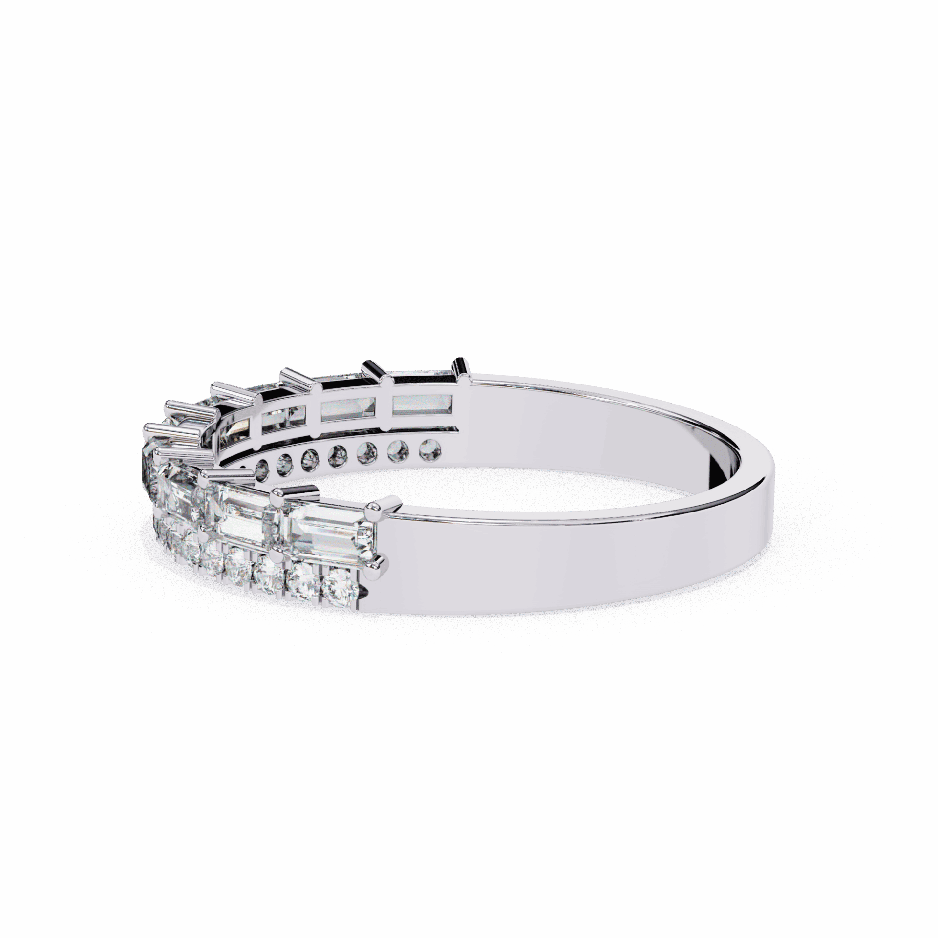 0.75 Carat Baguette and Round Eternity Ring in Moissanite | House of Estara