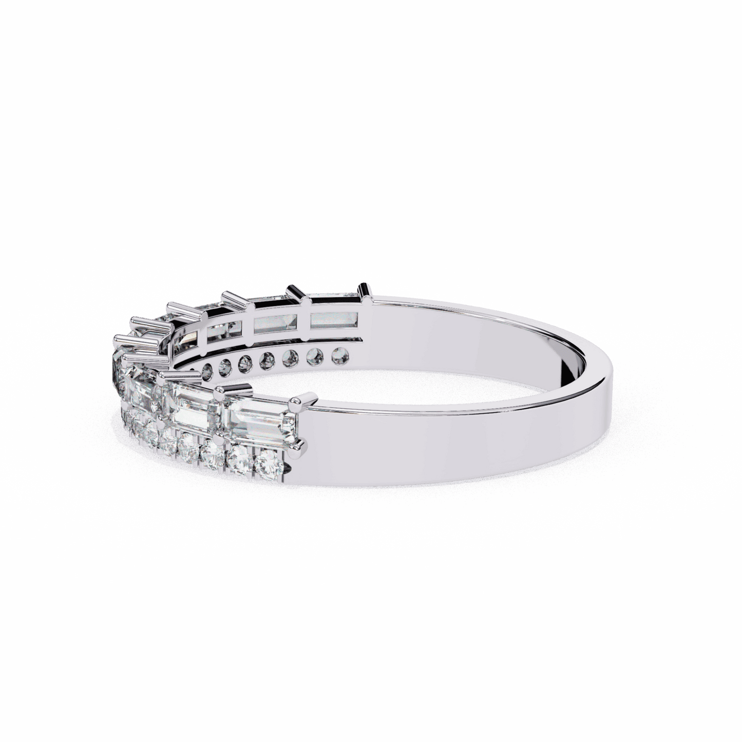 0.75 Carat Baguette and Round Eternity Ring in Moissanite | House of Estara