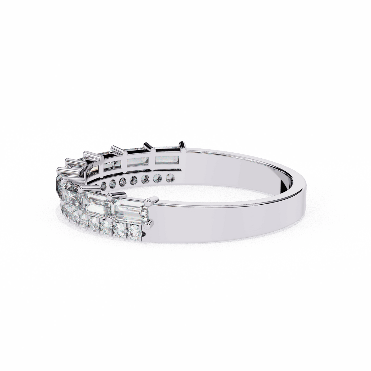 0.75 Carat Baguette and Round Eternity Ring in Moissanite | House of Estara