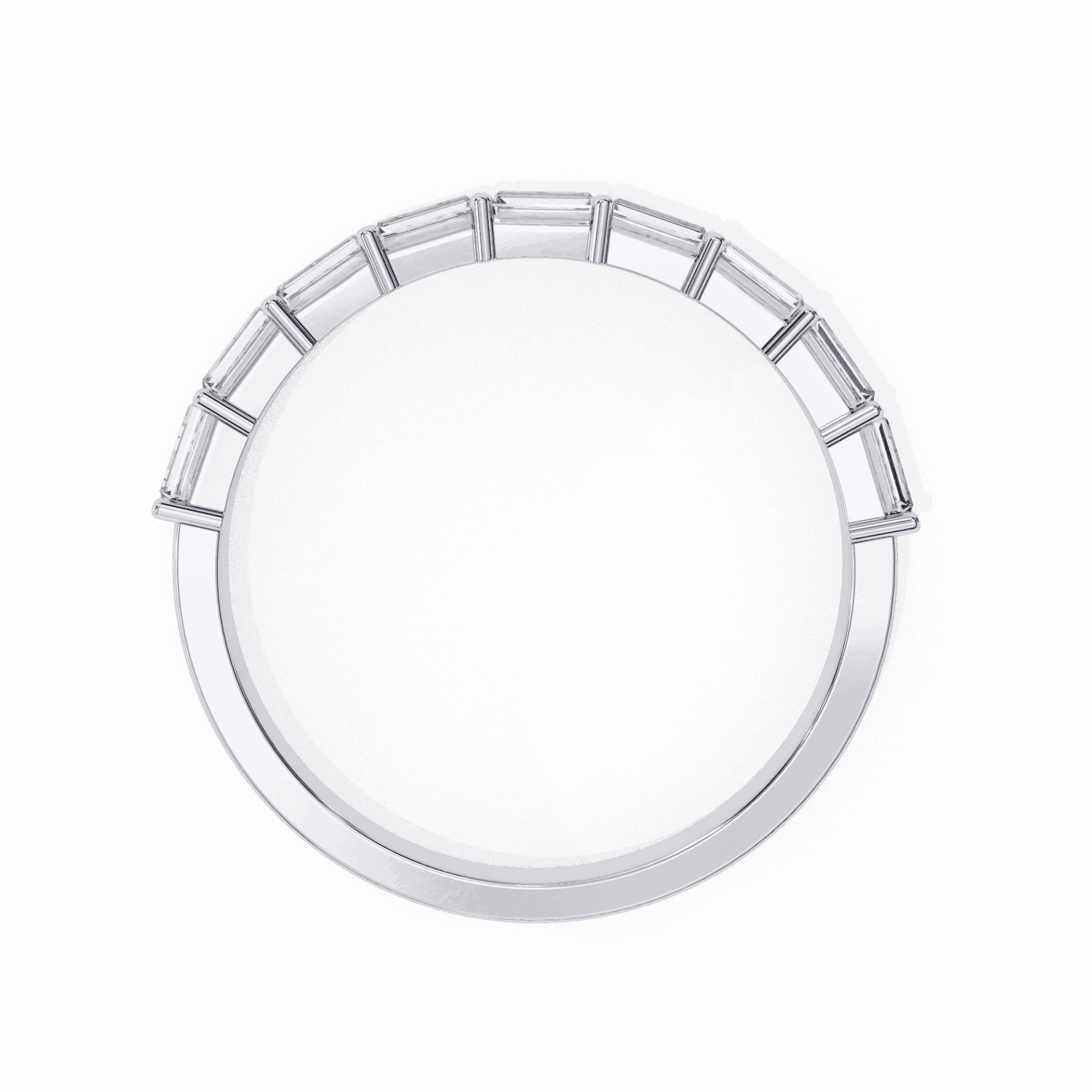 0.75 Carat Baguette and Round Eternity Ring in Moissanite | House of Estara
