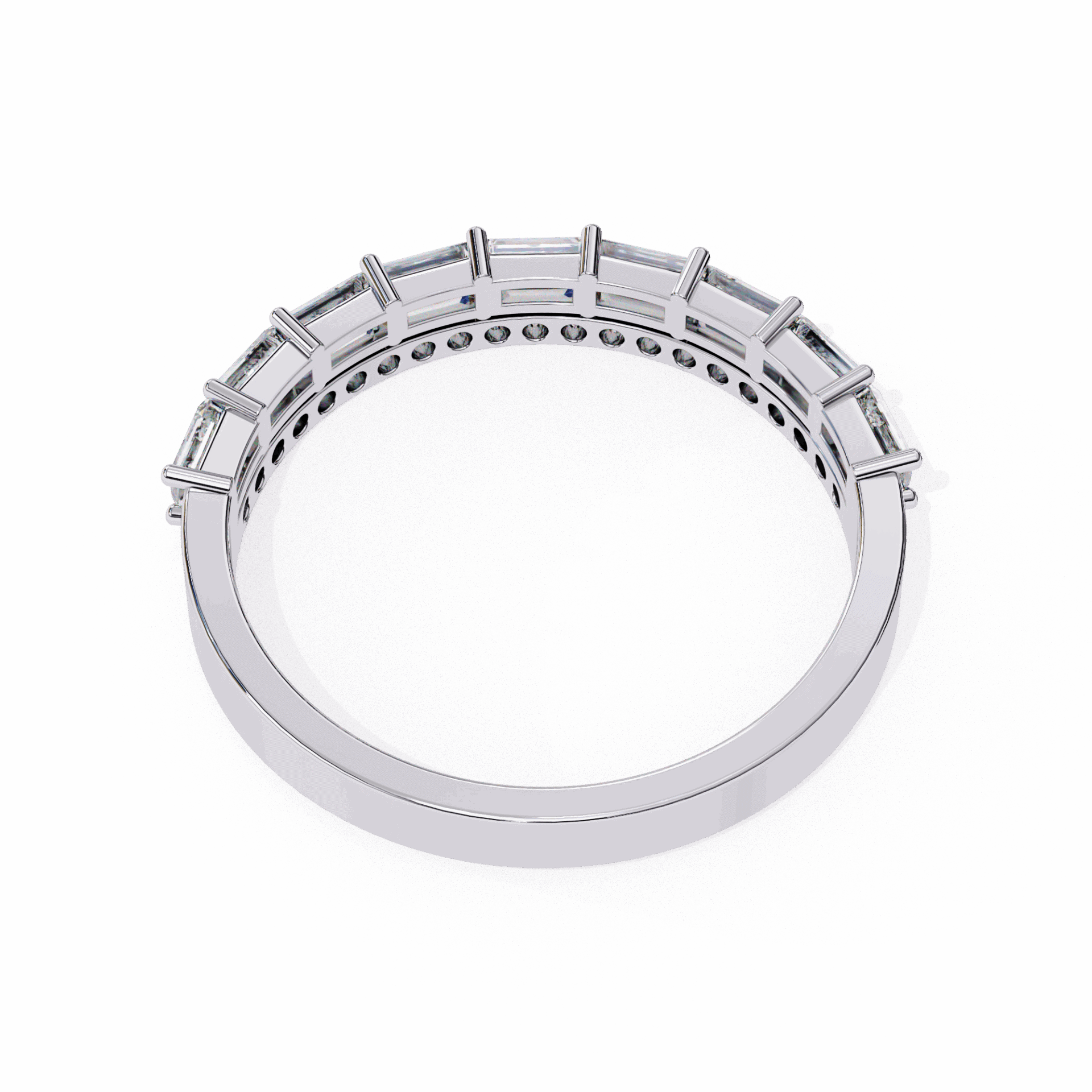 0.75 Carat Baguette and Round Eternity Ring in Moissanite | House of Estara