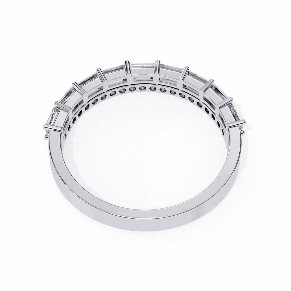 0.75 Carat Baguette and Round Eternity Ring in Moissanite | House of Estara