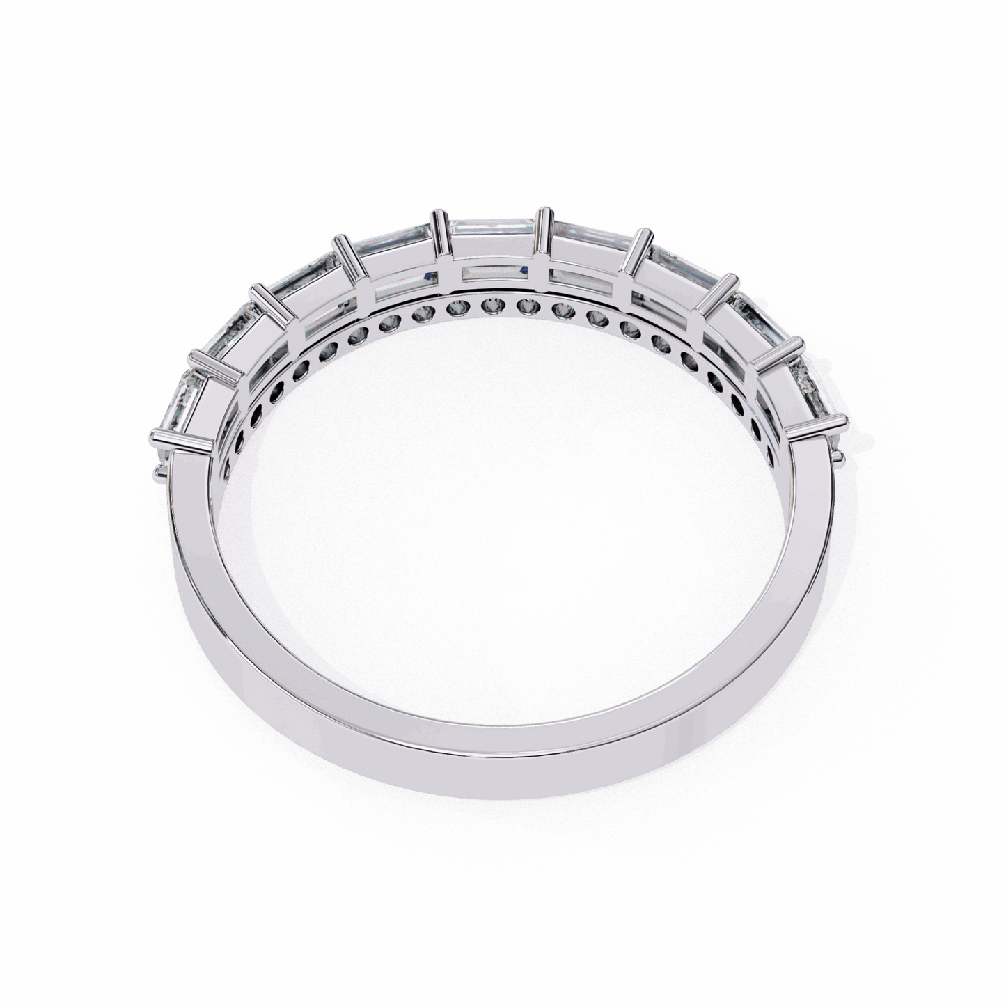 0.75 Carat Baguette and Round Eternity Ring in Moissanite | House of Estara