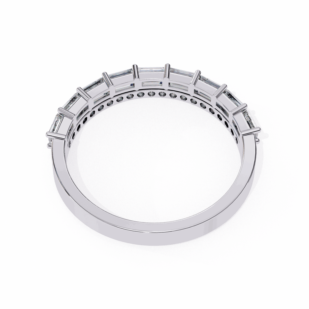 0.75 Carat Baguette and Round Eternity Ring in Moissanite | House of Estara