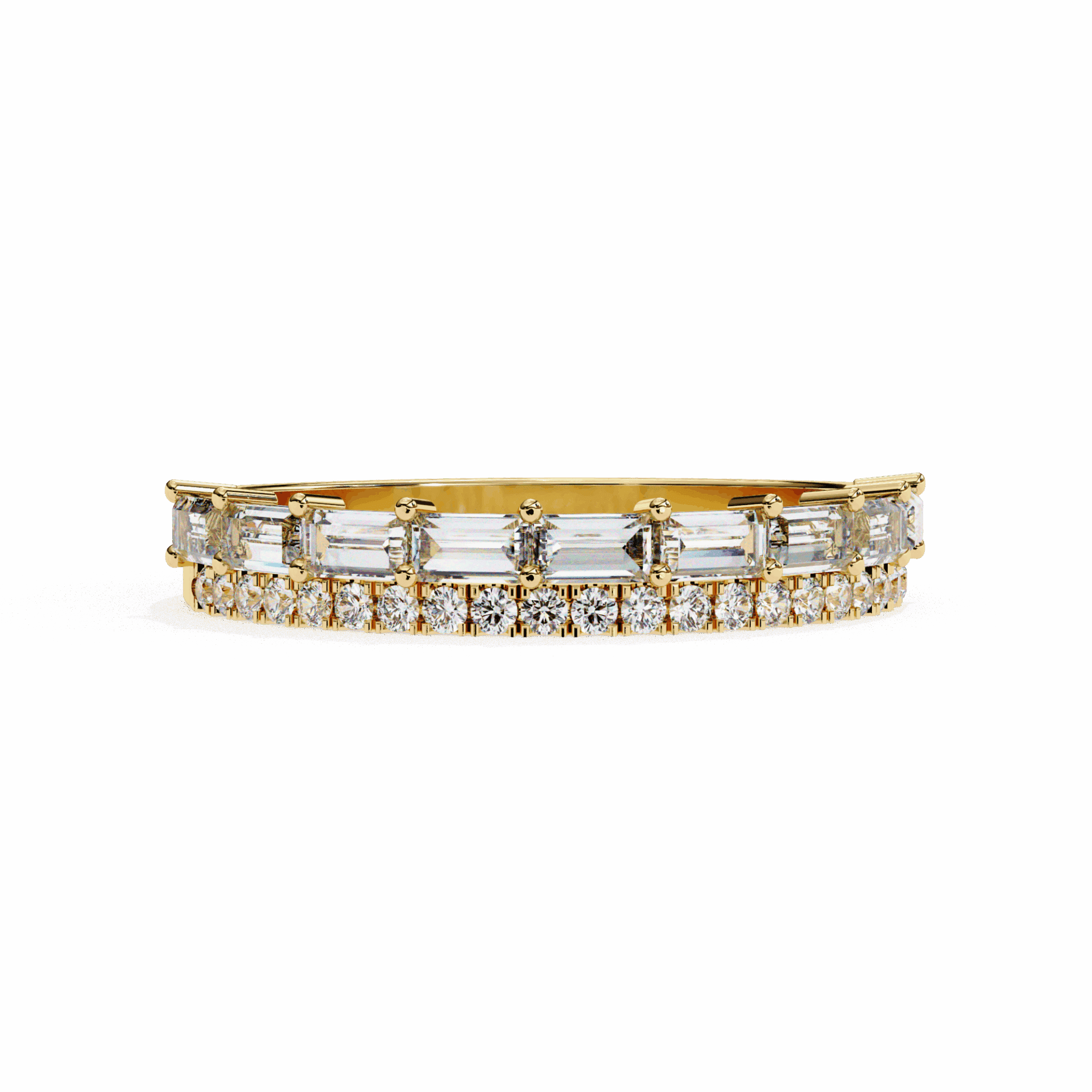 0.75 Carat Baguette and Round Eternity Ring in Moissanite | House of Estara