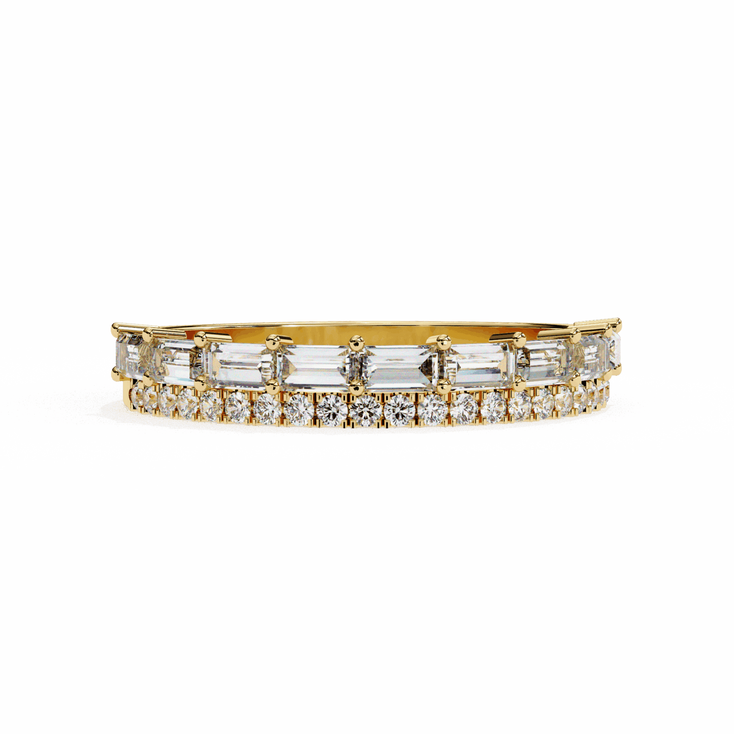 0.75 Carat Baguette and Round Eternity Ring in Moissanite | House of Estara