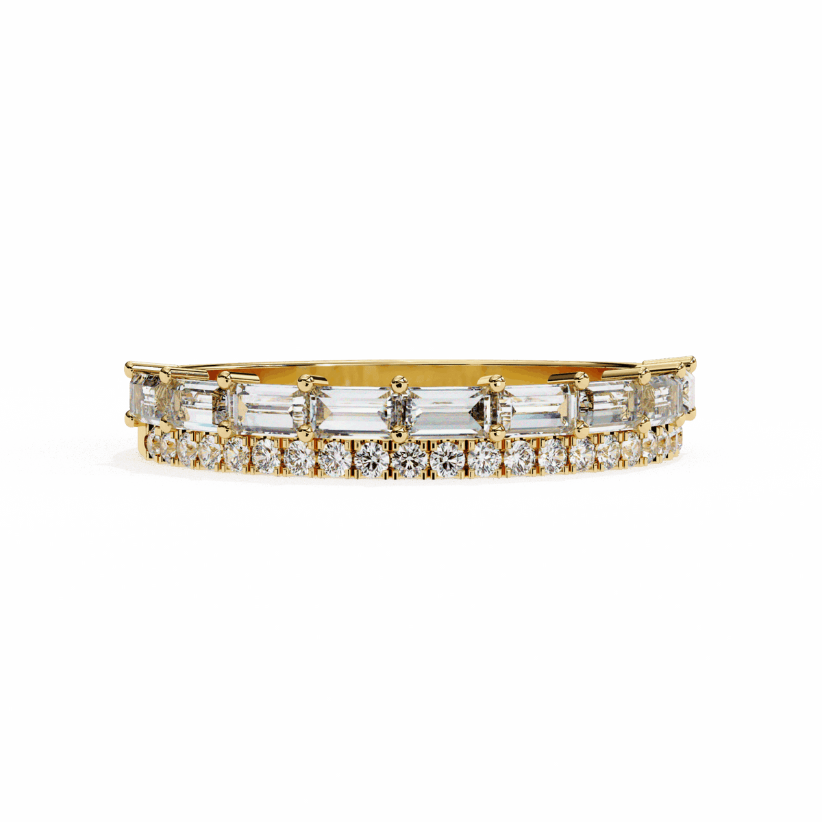 0.75 Carat Baguette and Round Eternity Ring in Moissanite | House of Estara