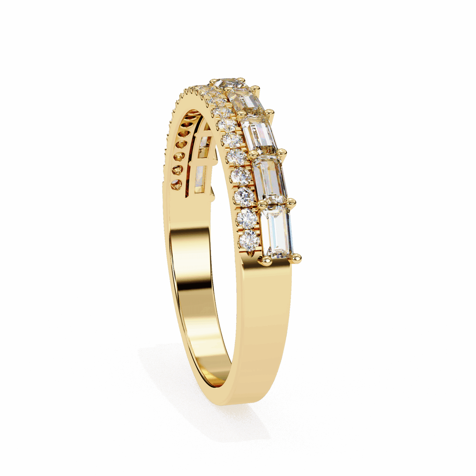 0.75 Carat Baguette and Round Eternity Ring in Moissanite | House of Estara