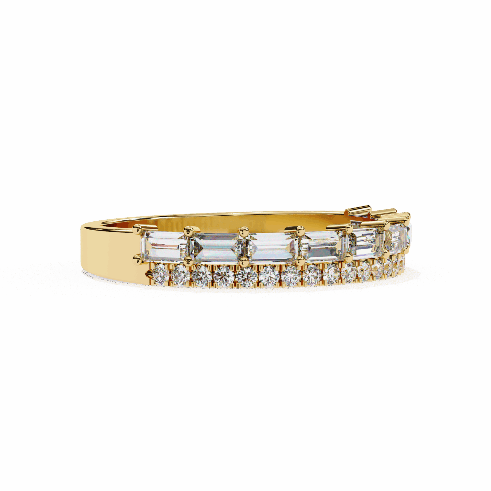 0.75 Carat Baguette and Round Eternity Ring in Moissanite | House of Estara