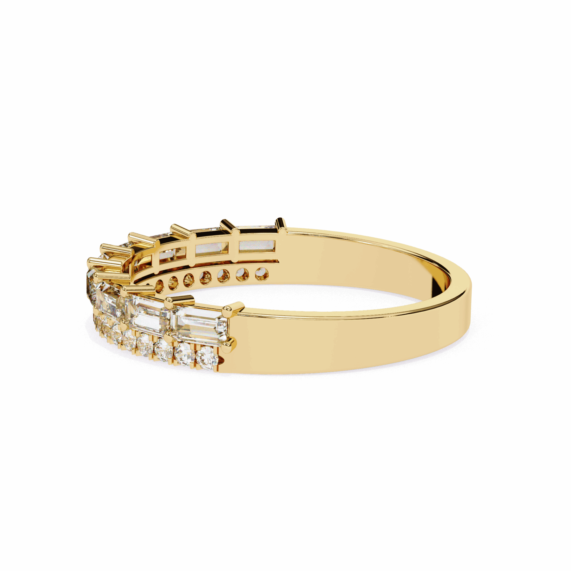 0.75 Carat Baguette and Round Eternity Ring in Moissanite | House of Estara