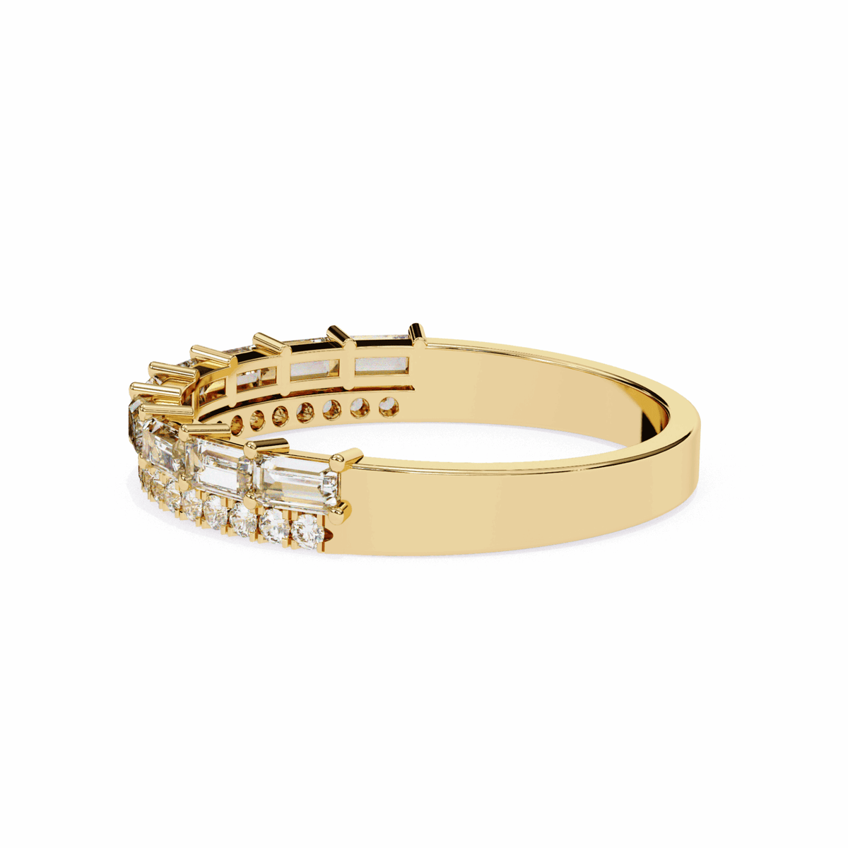 0.75 Carat Baguette and Round Eternity Ring in Moissanite | House of Estara