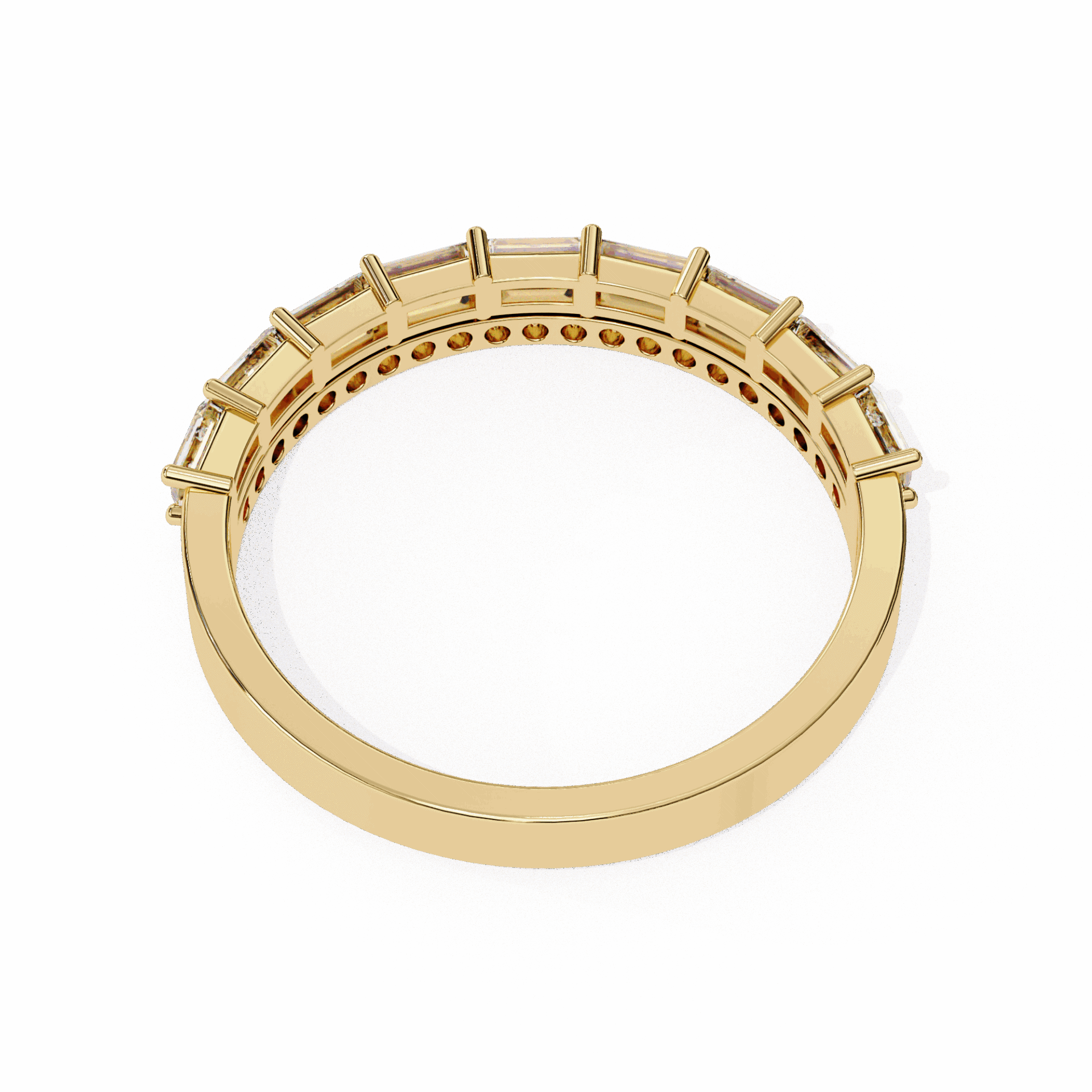 0.75 Carat Baguette and Round Eternity Ring in Moissanite | House of Estara