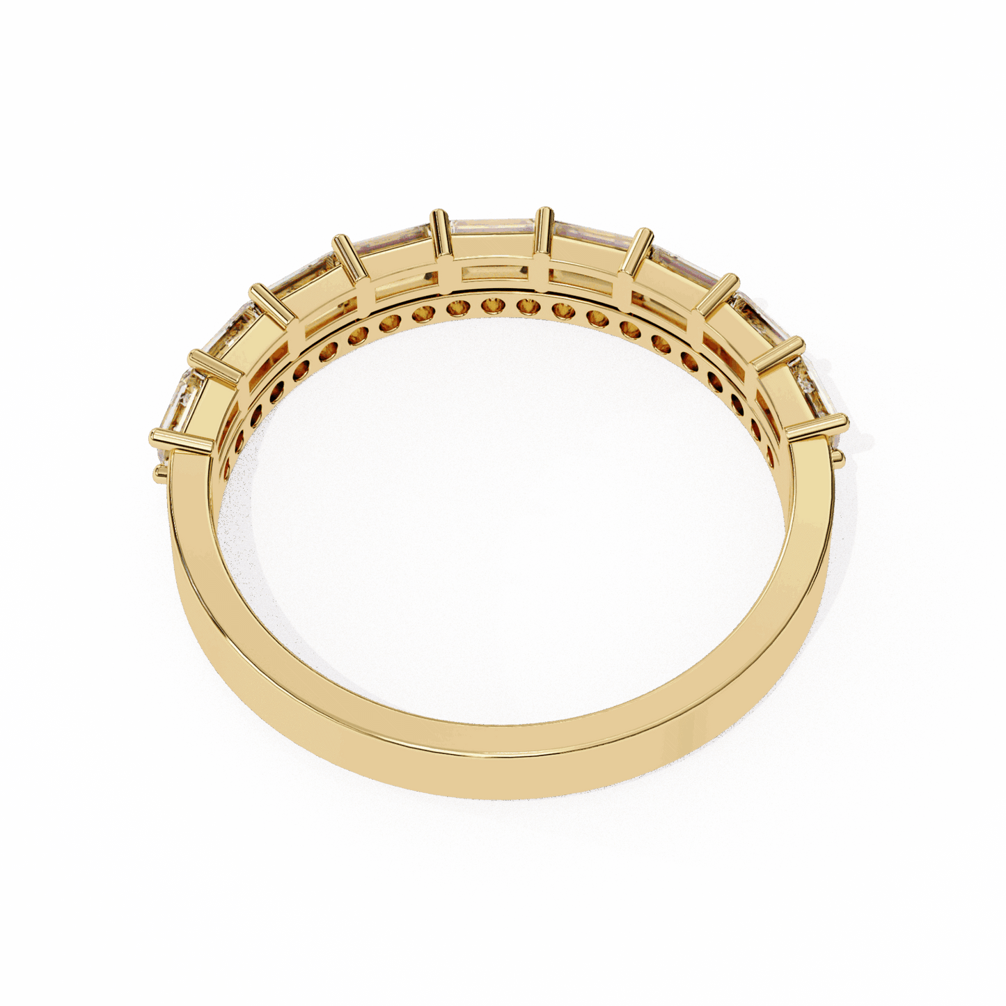 0.75 Carat Baguette and Round Eternity Ring in Moissanite | House of Estara