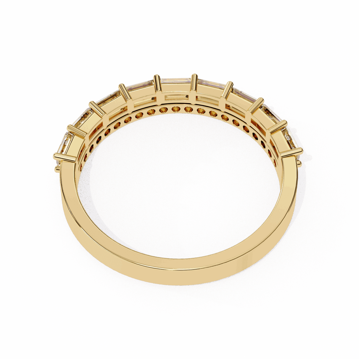 0.75 Carat Baguette and Round Eternity Ring in Moissanite | House of Estara
