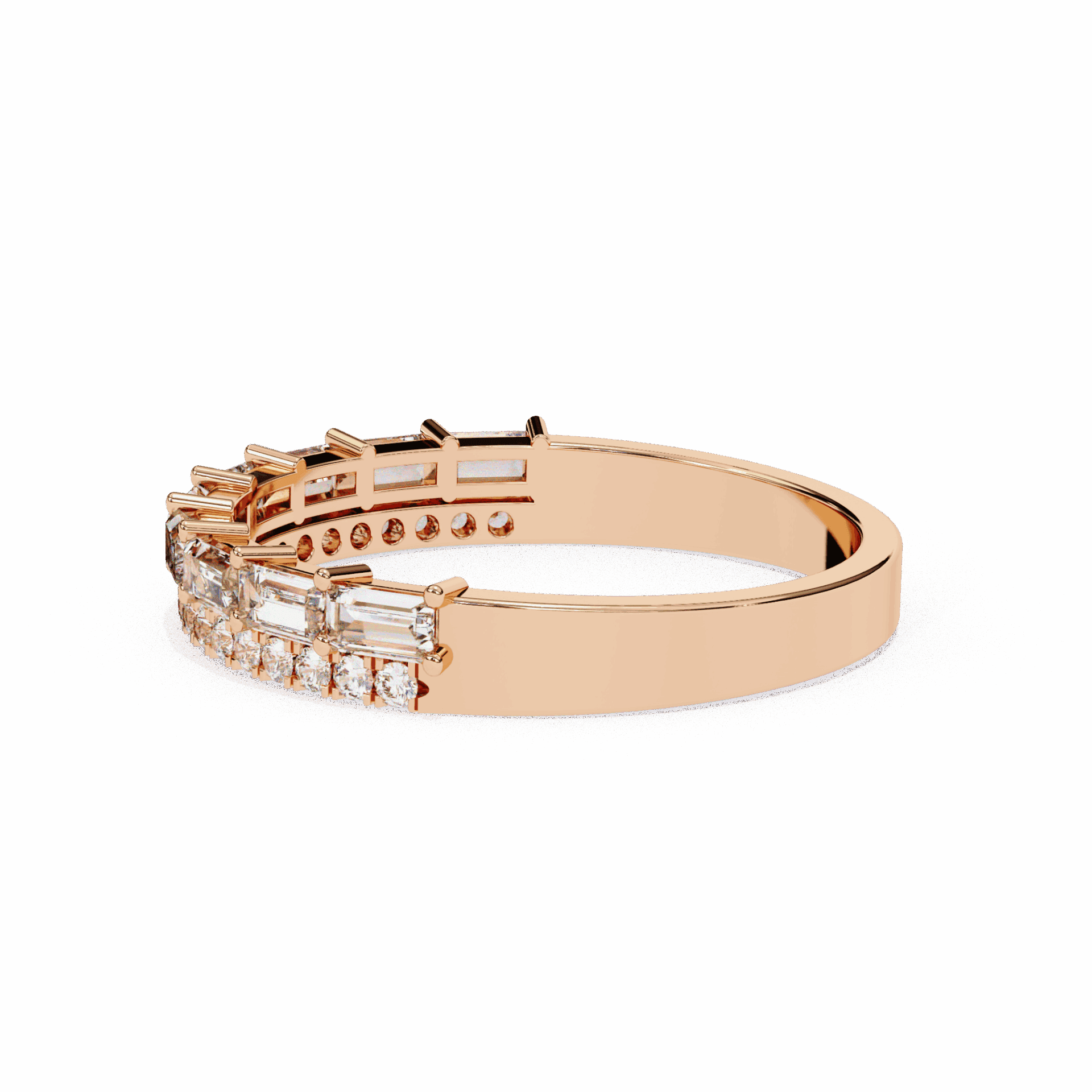 0.75 Carat Baguette and Round Eternity Ring in Moissanite | House of Estara