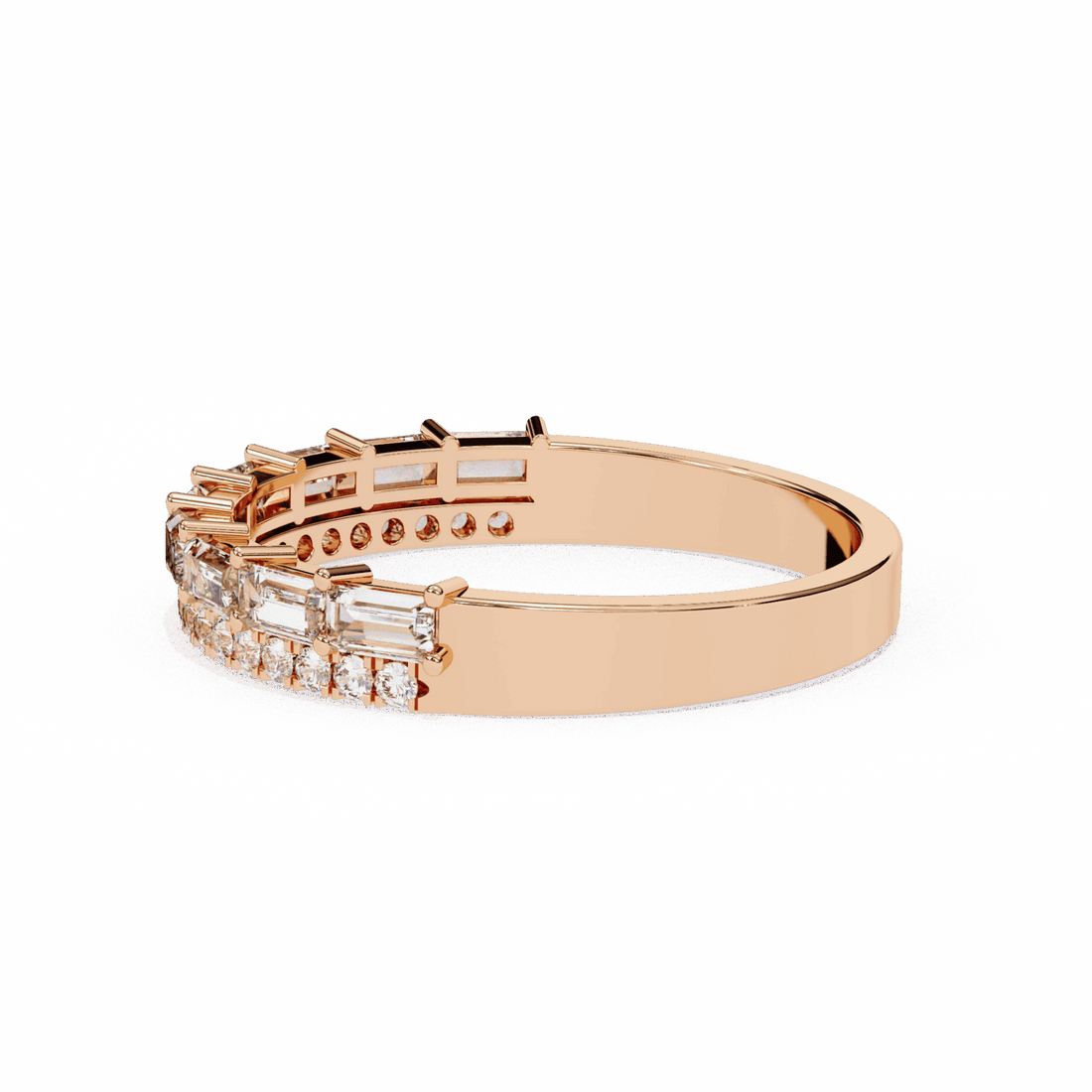 0.75 Carat Baguette and Round Eternity Ring in Moissanite | House of Estara
