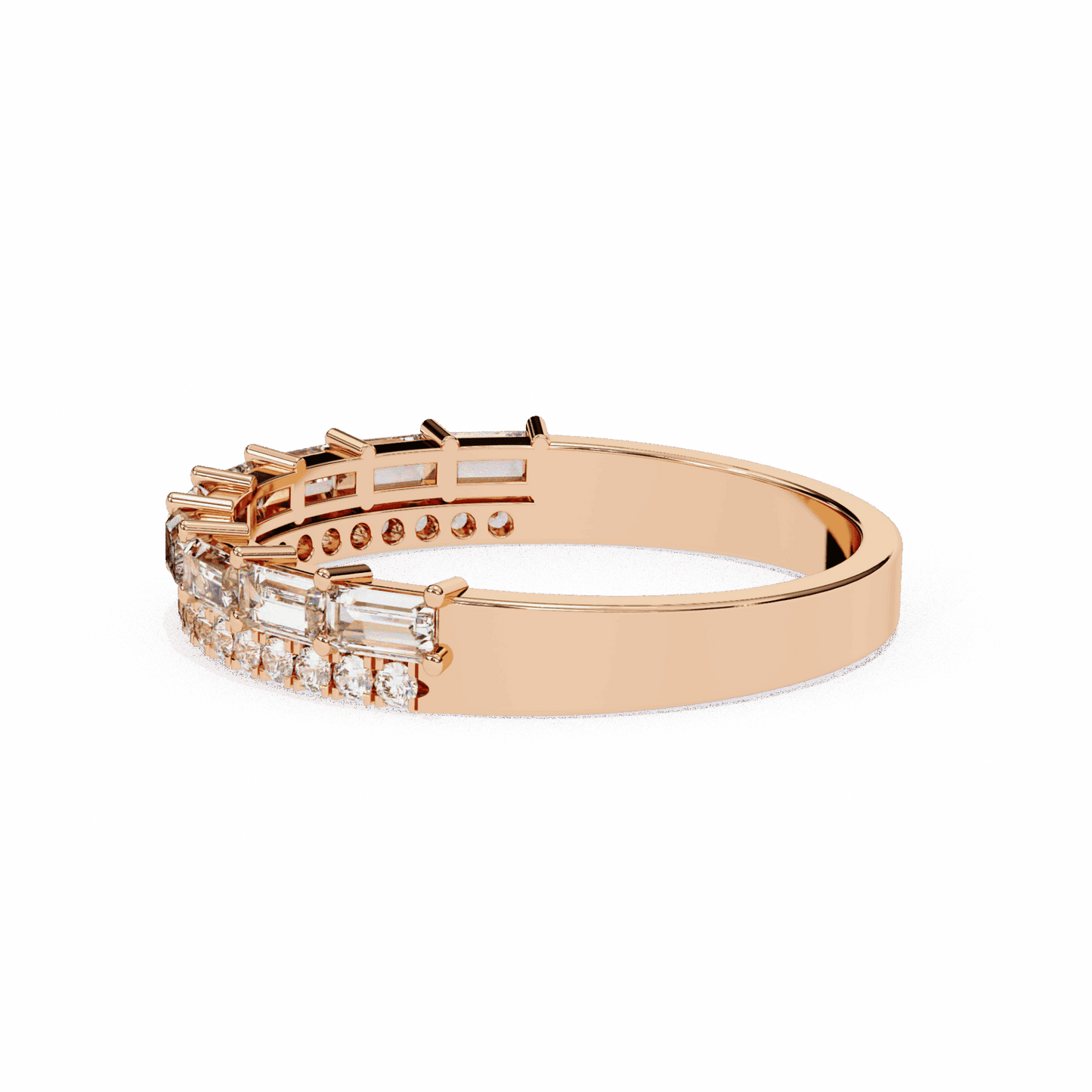 0.75 Carat Baguette and Round Eternity Ring in Moissanite | House of Estara