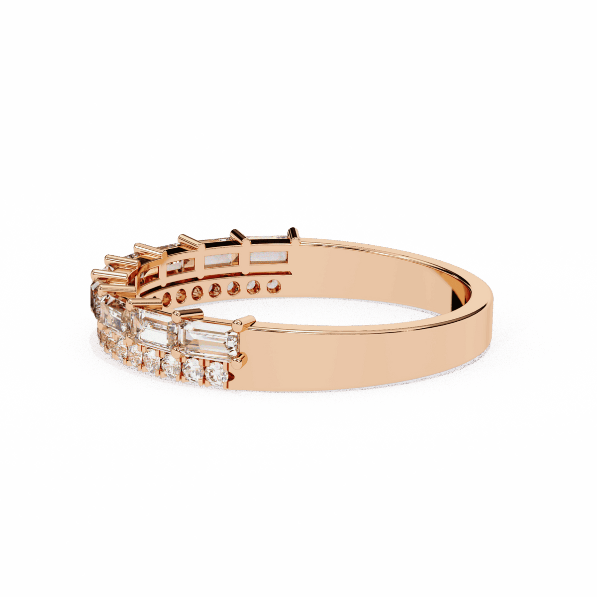 0.75 Carat Baguette and Round Eternity Ring in Moissanite | House of Estara