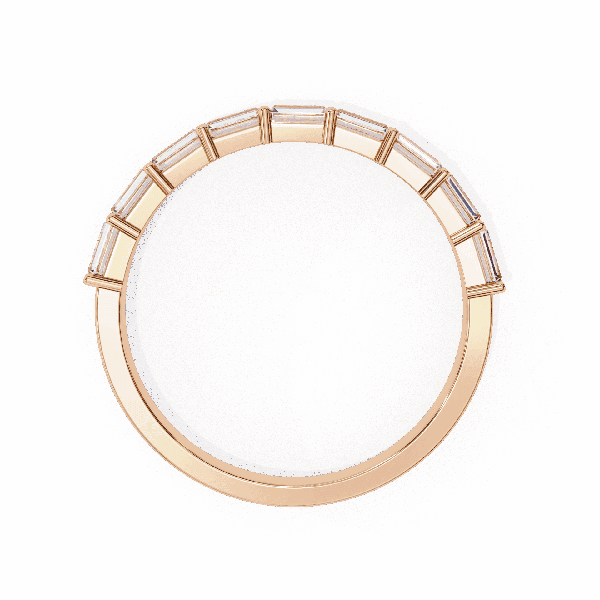 0.75 Carat Baguette and Round Eternity Ring in Moissanite | House of Estara