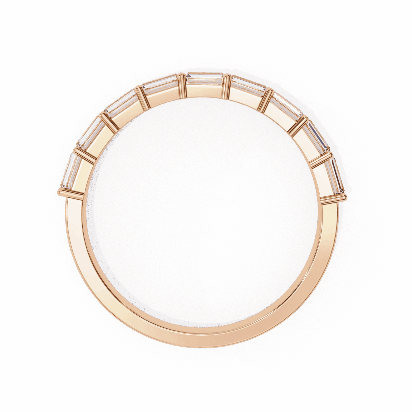 0.75 Carat Baguette and Round Eternity Ring in Moissanite | House of Estara