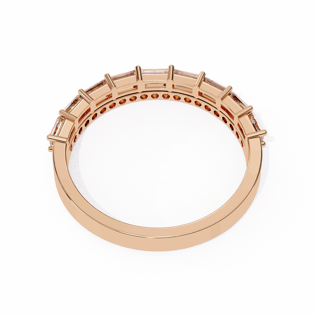 0.75 Carat Baguette and Round Eternity Ring in Moissanite | House of Estara