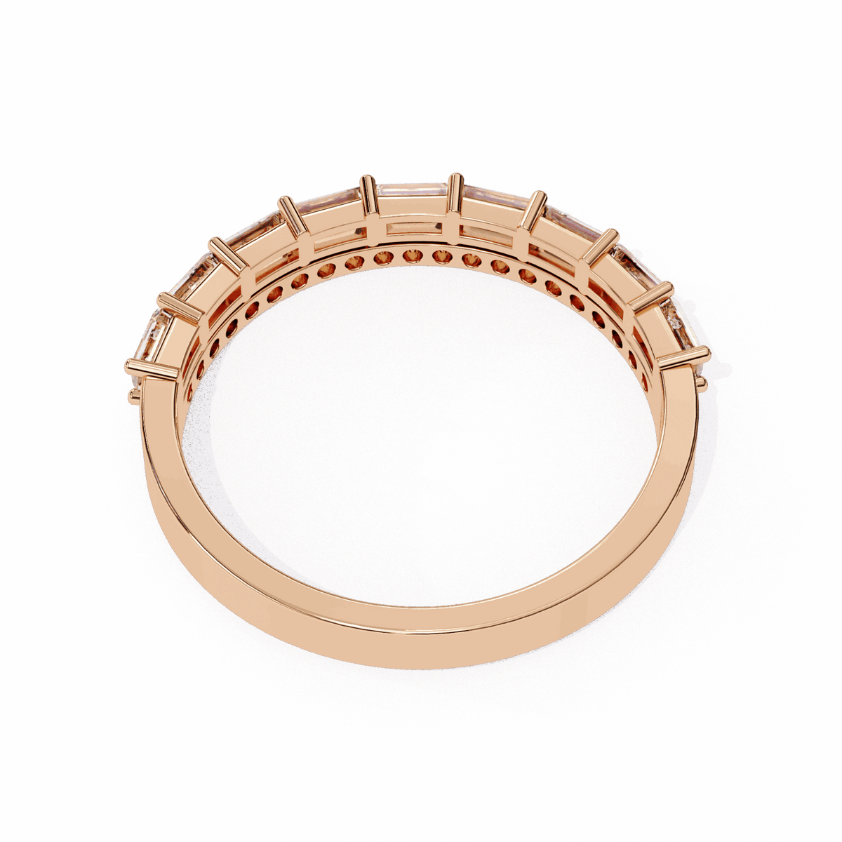 0.75 Carat Baguette and Round Eternity Ring in Moissanite | House of Estara