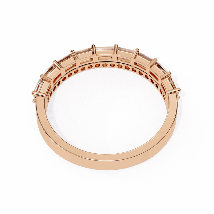 0.75 Carat Baguette and Round Eternity Ring in Moissanite | House of Estara