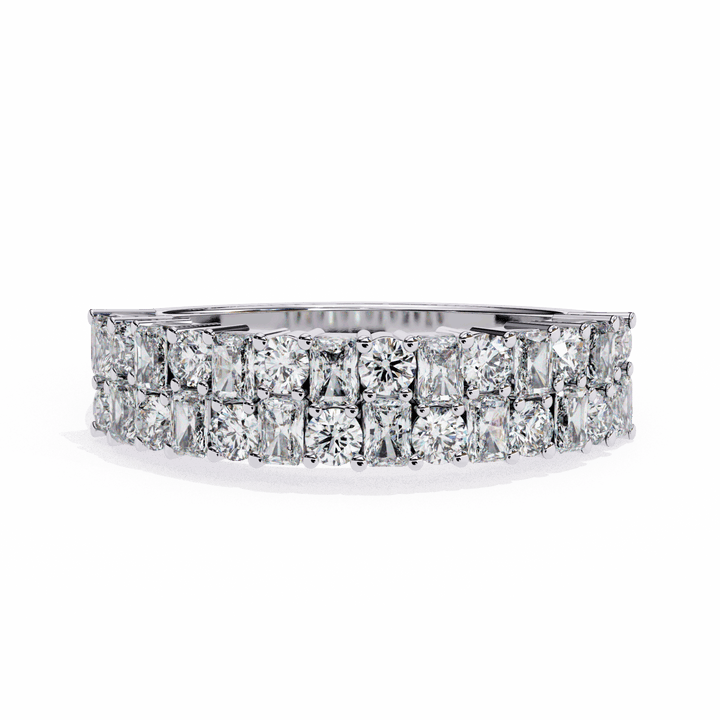 1.25 Carat Radiant and Round Timeless Wedding Band in Moissanite | House of Estara