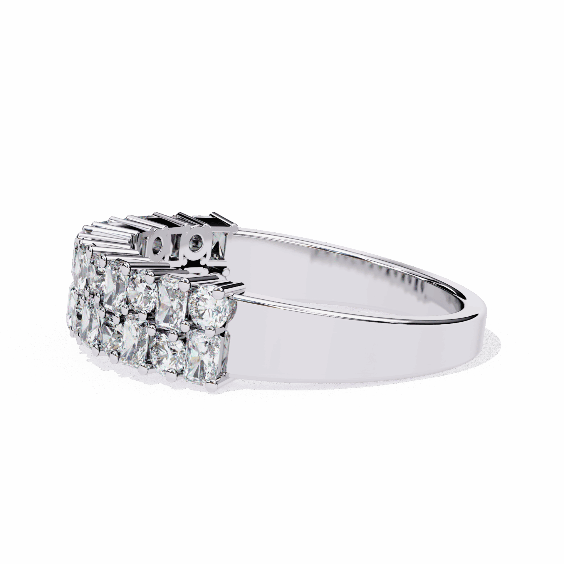 1.25 Carat Radiant and Round Timeless Wedding Band in Moissanite | House of Estara