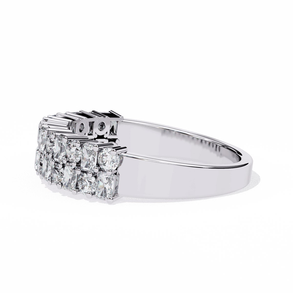 1.25 Carat Radiant and Round Timeless Wedding Band in Moissanite | House of Estara