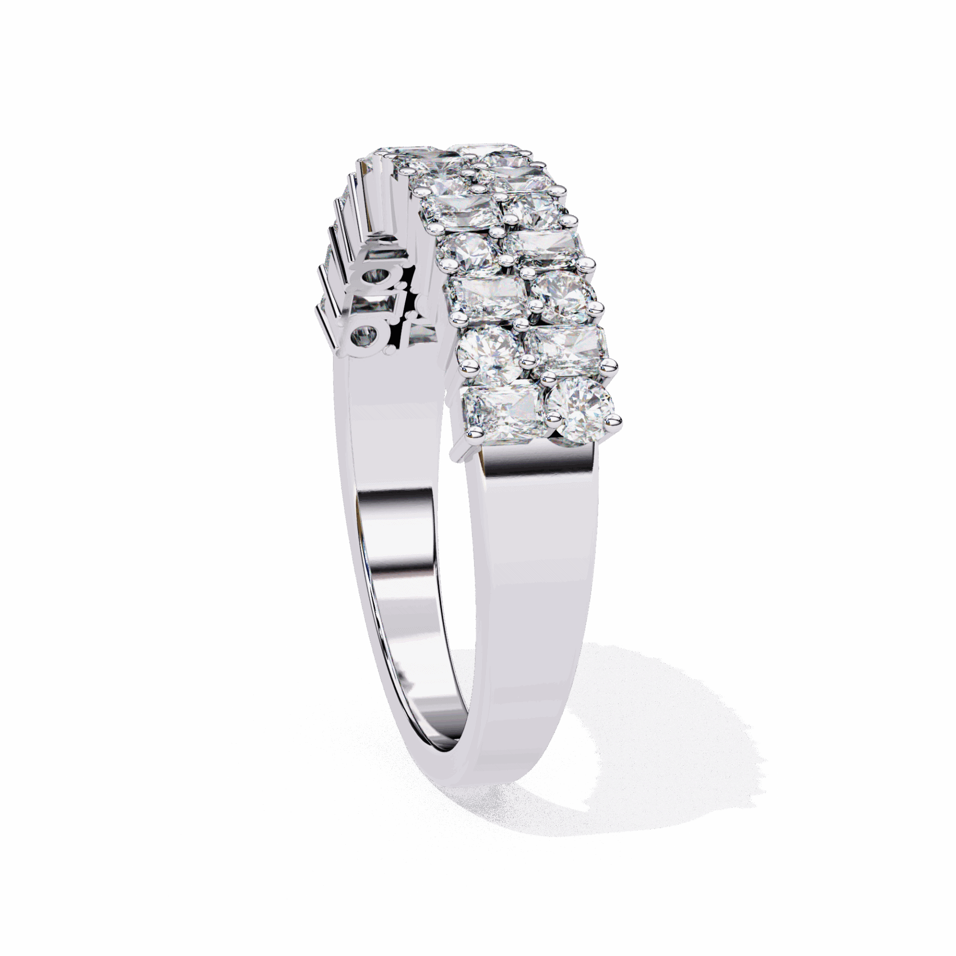 1.25 Carat Radiant and Round Timeless Wedding Band in Moissanite | House of Estara