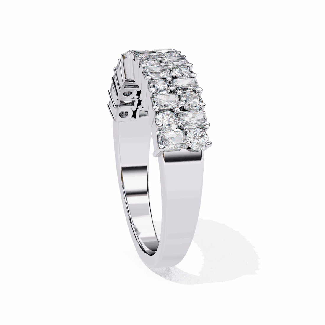 1.25 Carat Radiant and Round Timeless Wedding Band in Moissanite | House of Estara