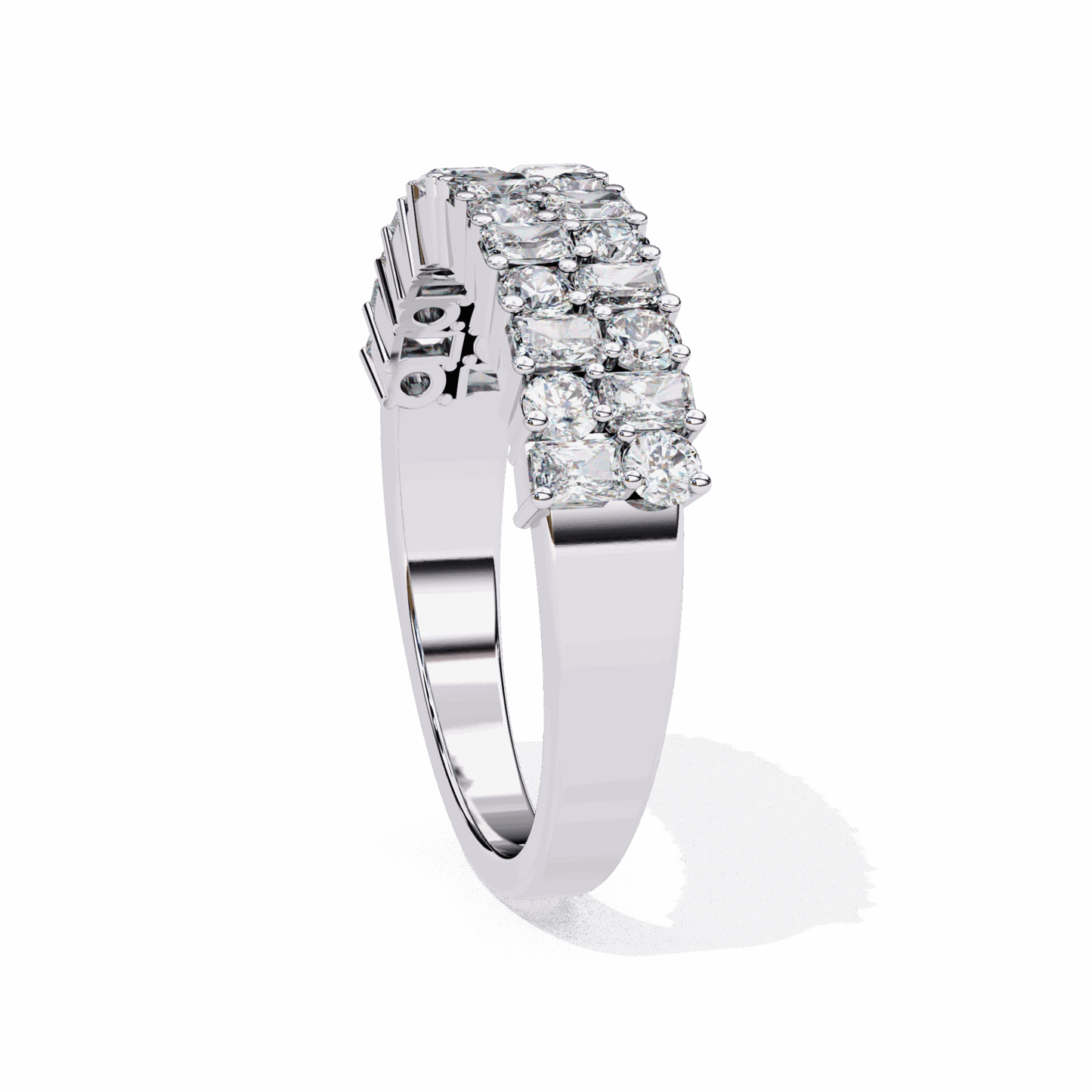 1.25 Carat Radiant and Round Timeless Wedding Band in Moissanite | House of Estara