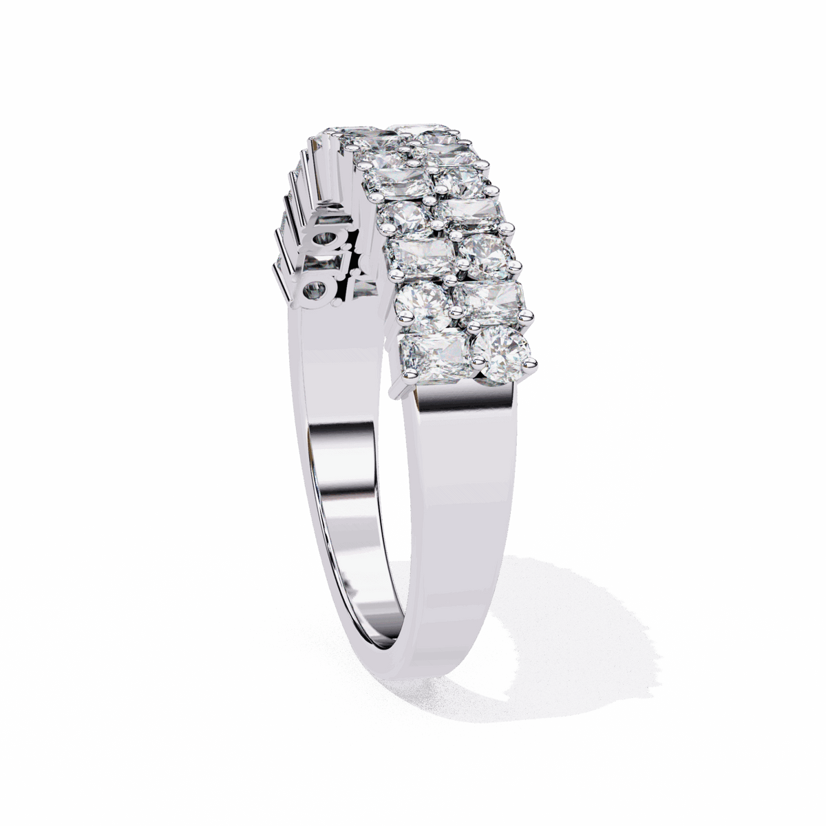 1.25 Carat Radiant and Round Timeless Wedding Band in Moissanite | House of Estara