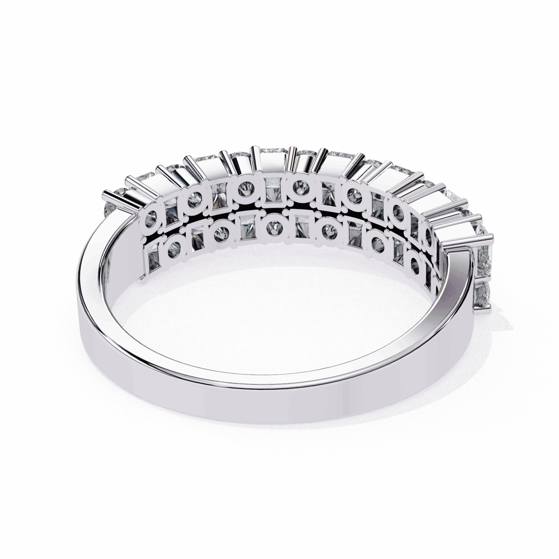 1.25 Carat Radiant and Round Timeless Wedding Band in Moissanite | House of Estara